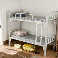 Lits superposés en métal à deux étages, cadre en fer, taille complète, gain de place, design moderne pour la maison ou le dortoir