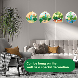 Nuevo <span class=keywords><strong>kit</strong></span> de fieltro de lana redondo de <span class=keywords><strong>Amazon</strong></span>, un juego de aros de <span class=keywords><strong>bordado</strong></span> de plantas DIY de China, incluye manual de instrucciones en inglés - Product Image 4