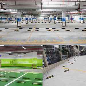 ガレージ車用タイヤストッパー重いゴムプラスチックシングルサイドホイールストッパー - Product Image 2