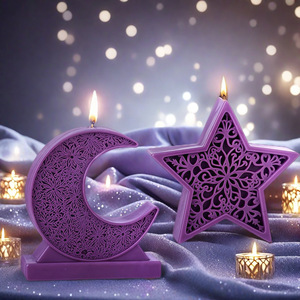 Cylindrical <b>Candle</b> Mold With Moon Star Lotus Relief Pattern Silicone Mold For Scented <b>Candles</b> Ramadan DIY <b>Candle</b> <b>Making</b> <b>Kit</b> - Product Image 4