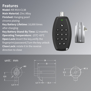 Cylindre de serrure électronique passif sans batterie avec clé intelligente pour distributeur automatique de billets, distributeur de monnaie, boîte à argent - Product Image 6