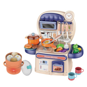 Ensemble de cuisine jouet avec sons, lumières et jeux d'eau, ustensiles de cuisine pour enfants de 2 à 6 ans, cuisine d'imitation en plastique - Product Image 1