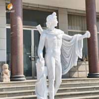 Estatua de Apolo de Mármol Blanco de Tamaño Real, Tallada a Mano, Estilo Europeo, para Jardín o Villa al Aire Libre, Marca MILY