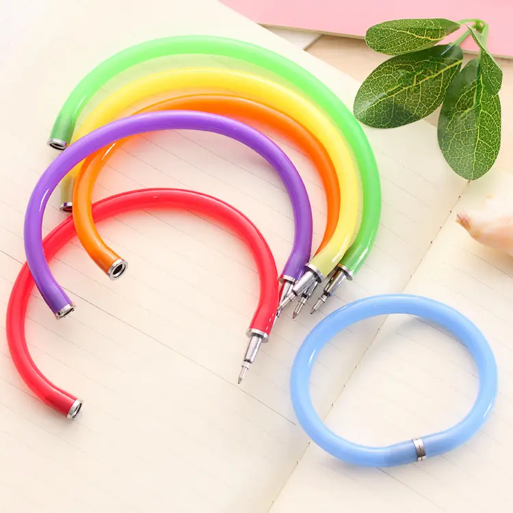 Copllent creative candy color bracelet pen ballpoint pen students creative stationery OEM wholesale