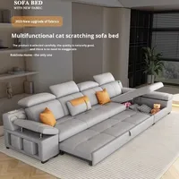 Sofá Cama con Estructura Metálica Modelo 2025, Cama Extraíble, Estilo Moderno y Simple, para Apartamentos Pequeños, Sofá Cama Extensible de Doble Uso