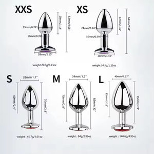 Juguetes Sexuales Anales de Acero Inoxidable con Diamantes de Diferentes Colores, Plug Anal de Metal con Joyas, Venta al Por Mayor - Product Image 3