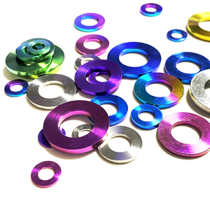 Titanium M6 Washers - Grade 5 Aerospace Alloy, Blue/Gold/Natural, CNC Machined