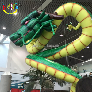 Modelo de animal dragón chino tradicional para decoración de centro comercial, gigante, colgante, verde, OEM - Product Image 1