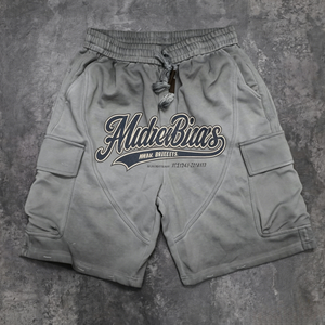 Pantalones Cortos Cargo de Felpa Francesa para Hombre, Cintura Media, Cordón Ajustable, Transpirables, de Algodón, Casuales, Tipo Bermuda, con Bolsillo Frontal con Logotipo - Product Image 1