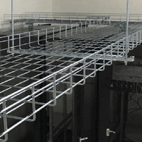 Panier en treillis métallique de 3 mètres de bonne qualité, plateau de câble de 300mm de largeur, plateau de câble en treillis métallique enduit de poudre