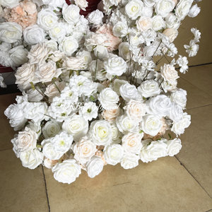 Cổng hoa giả trang trí đám cưới, làm bằng lụa, hình trái tim, hoa hồng - Product Image 5