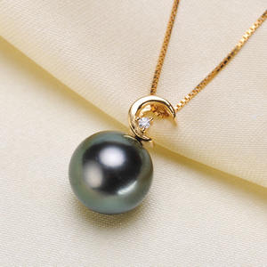 S925 Silver Pendant <b>Necklace</b> for Women DIY Accessories with Empty <b>Moon</b> Style and 8-11mm Round Beads 3155 Model - Product Image 1