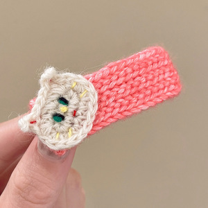 Handmade Dệt Kim Phim Hoạt Hình Mèo Tóc Phụ Kiện Dễ Thương <span class=keywords><strong>Bangs</strong></span> Đồ Trang Trí Cho Cô Gái Trẻ Mới Biết Đi Kiva Thương Hiệu PP Bông Đầy Thanh Lịch Ngọt Ngào - Product Image 3