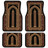 Tapis de sol de voiture imperméables en nylon/acrylique, antidérapants et rembourrés, 4 pièces, imprimé floral persan rétro bohème, personnalisables en gros, adaptés aux animaux domestiques