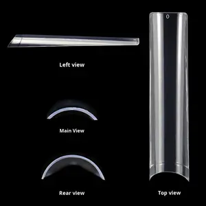 HaoNan 3xl extra longa meia tampa unhas patches quadrados unhas falsas dicas estilo francês dedo aplicação ABS de longa duração - Product Image 3