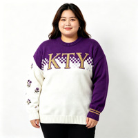 Pull-over col rond pour femme, sur mesure, OEM ODM, grande taille, élégant, en maille unie