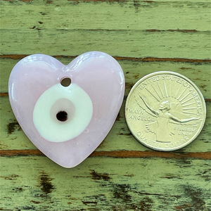 Colgante de cristal con ojo turco y corazón rosa, adorno de pared Nazar Boncuk, amuleto de ojo azul para la fabricación de joyas y decoración del hogar - Product Image 6