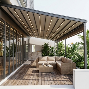 Toldo Retráctil de Aluminio y PVC de Grado Comercial, Moderno y de Lujo, Motorizado con Control Remoto, Resistente al Viento, para Restaurantes - Product Image 3