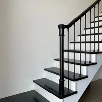 YIMU personnalisé chêne blanc escalier main courante Simple style européen meubles de maison en bois verre fer laiton villas en acier inoxydable