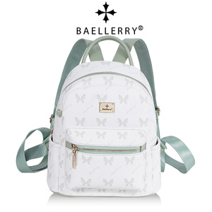 Baelerry Butterfly Print <b>Backpack</b> Pink <b>Lightweight</b> Detachable Strap Student <b>Backpack</b> - Product Image 5