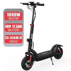 Europe Shipping 1000W 48V 17.5AH Powerful Adult Electric Scooter Off-road Electric Scooter 11'' EU Wide Tires Hydraulic Brake