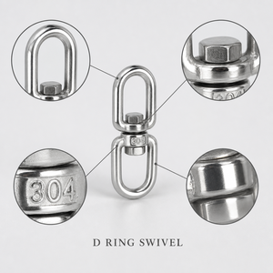 Anneau pivotant œil à œil en acier inoxydable 304, robuste, rotatif à 360 degrés, pour la chaîne d'ancre de bateau, vente en gros - Product Image 2
