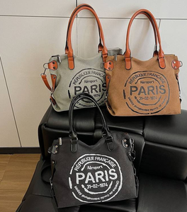 Retro crossbody <b>bag</b>, multifunctional canvas handbag, lightweight and durable, with letter printed shoulder <b>bag</b> - Product Image 3