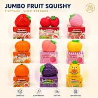 Southpeak Toy Jumbo Fruit Squishy 9 Stijlen Langzaam Terugverende Zachte TPR 20cm Aardbei Perzik Pompoen Sinaasappel Druiven Beer MOQ60 OEM WS