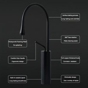 Hình Dạng Giọt Lưu Vực Vòi Rắn Brass Vanity Nước Tap Chậu Rửa Vòi Nước Phòng Tắm Bồn Rửa Vòi Nước Nóng Lạnh Nước Máy Trộn Tap - Product Image 5