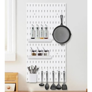 Pegboard Storage Rack <b>Wall</b> Mounted No Drilling Required For Dorm Kitchen Bathroom 6 Layer Organize Stationery Personal Care - Product Image 4