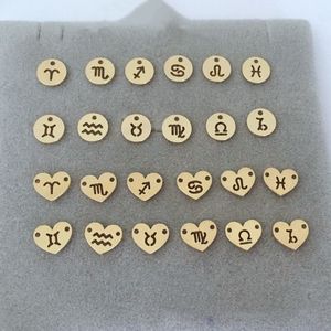 No deslustre GF 14K oro lleno corazón doce constelaciones encantos para DIY joyería pulsera collar hallazgos accesorios fabricación - Product Image 1