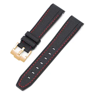 Çok renkler kavisli sonu 20mm 22mm lastik saat kayışı Watchband moda saat kayışı aksesuarları için Rolex için Moonswatch