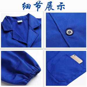 Blouse de travail longue bleue en fibre de polyester pour usage industriel – Protection en usine - Product Image 4