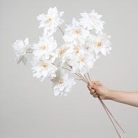 Bruidsboeketten Kunstbloemen 3-koppige Dahlia Arrangementen PVC Schuim Zijde Stof Geen Montage Nodig Gangdecoratie Achtergrond Bloemenwanden Winkel