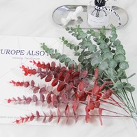 Bouquet de feuilles d'eucalyptus en soie artificielle, décoration murale florale pour accessoires de photographie de mariage - Matériaux d'arrangement de plantes vertes