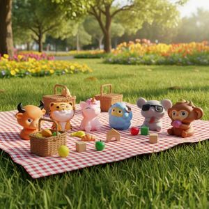 Figurines d'animaux en vinyle personnalisées (ours, singe) pour bébés, jouets de bain flottants, à presser et sonores pour enfants et bébés, plaisir estival - Product Image 1