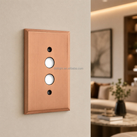 Plaque de couverture d'interrupteur en cuivre USBBT, découpe personnalisée, finition laiton, avec vis incluses, installation facile