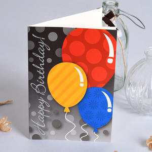 Carte de bénédiction avec enveloppe 19 modèles Boîte cadeau Ruban Ballon Gâteau Bougie Joyeux <span class=keywords><strong>Anniversaire</strong></span> Cartes de vœux - Product Image 2