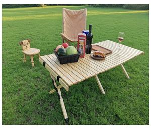 Table pliante en bois pour le camping, table de pique-nique portable pliable pour l'extérieur, table en bois pour gâteau roulé - Product Image 4