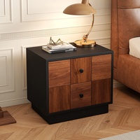 Table de chevet en bois massif de style vintage, armoire de rangement pour chambre à coucher, commode simple et moderne de style Bauhaus, commode médiévale