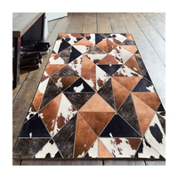 runde form rindsleder gedruckter teppich 3d-design rutschfeste hintergrund moderner stil teppiche teppich für wohnzimmer