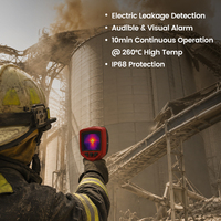 Caméra thermique multifonctionnelle de sauvetage incendie, caméra thermique infrarouge, lumière visible, laser de mesure de distance, détection de fuites, alarme