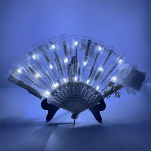 Éventail lumineux LED Lolita de 7 pouces <span class=keywords><strong>en</strong></span> dentelle rose, design rétro de style europé<span class=keywords><strong>en</strong></span> pour Halloween, Comic Con, accessoires <span class=keywords><strong>photo</strong></span>, fournitures de fête - Product Image 3