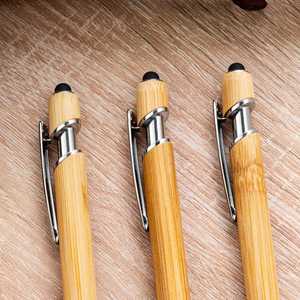 Hot Sale Bamboo Ballpoint Pen Touch Screen Wood Ball Point Pen Print Logo Advertising Gift Touch Pens - Product Image 2