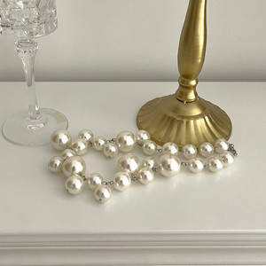 Collier pendentif élégant pour femme, bijoux de mariée, chaîne de clavicule, grosse perle, collier de <span class=keywords><strong>perles</strong></span> - Product Image 4