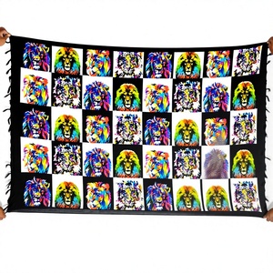 Tapisserie murale en polyester imprimé Sarong, motif feuilles tropicales, art animalier, style estival décontracté unisexe, inspiration îles d'Asie-Pacifique - Product Image 1