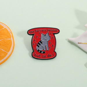 Pin de Esmalte con Diseño de Gato Triste y Divertido, Broche de Salud Mental, Joyería, Regalo, Venta al por Mayor - Product Image 2