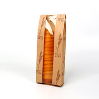 Sacs en papier Kraft brun avec fenêtre transparente, emballage recyclable de qualité alimentaire pour le petit déjeuner, la boulangerie et les biscuits