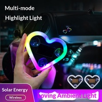 Lampe Solaire LED sans Fil en Forme de Cœur pour Vitre Arrière de Voiture - Lumière Décorative Amusante pour une Ambiance Romantique