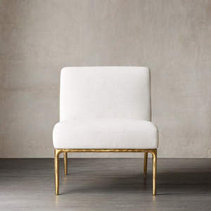 FERLY moderno comedor de lujo Senador Marco de latón decoración de sala de estar silla sin brazos muebles de comedor - Product Image 1